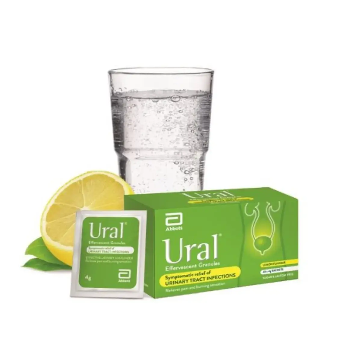 Ural Effervescent Powder 4g (0.14 oz) Lemon Flavor | Urinary Alkalinizer for Cystitis Relief - view 5