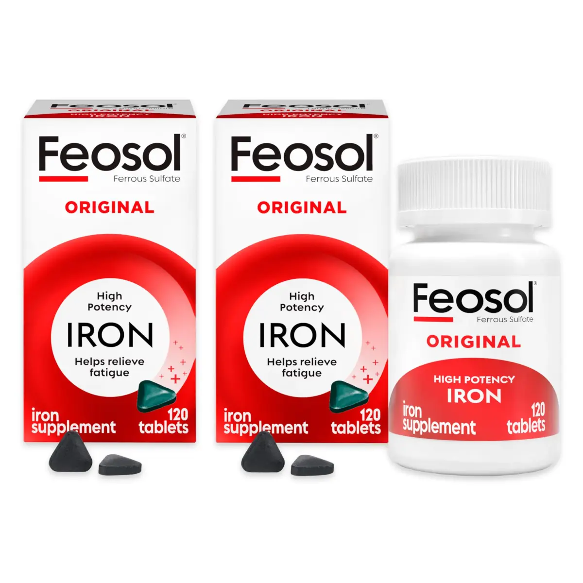 Feosol Original Iron Supplement Tablets 65mg Elemental Iron (240 Count) | High Potency Blood Builder - main product image