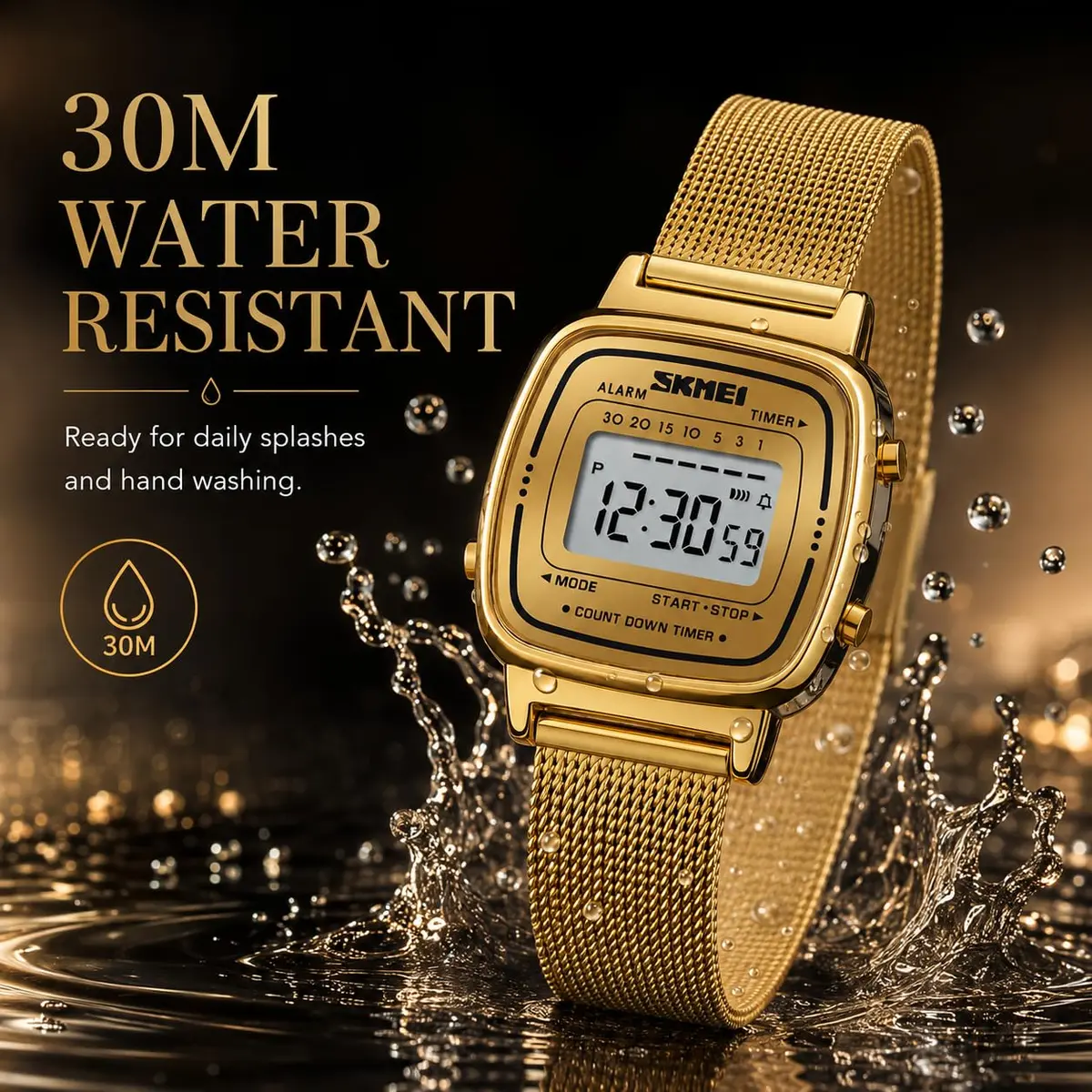 MASTOP Women's Quartz Watch 28mm Rose Gold | Slim Petite Mesh Steel Bracelet - view 5