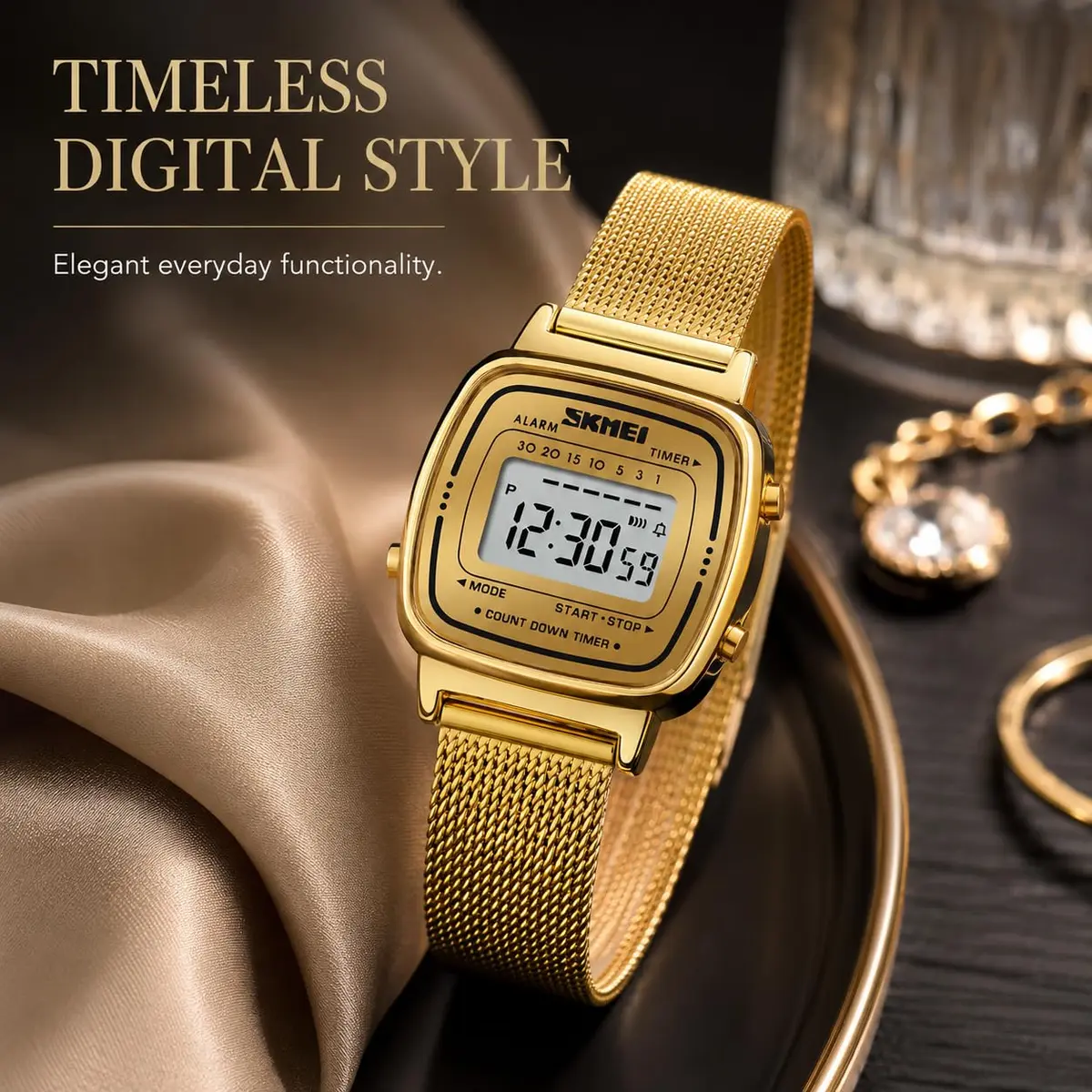 MASTOP Women's Quartz Watch 28mm Rose Gold | Slim Petite Mesh Steel Bracelet - view 2