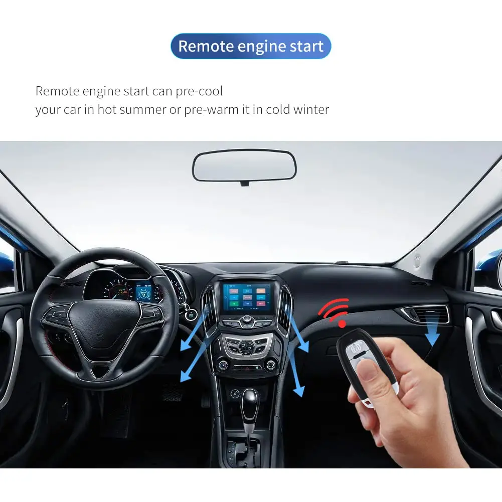 EASYGUARD EC003-1 PKE Car Alarm System with Push Button Start & Remote DC12V | Passive Keyless Entry - view 5