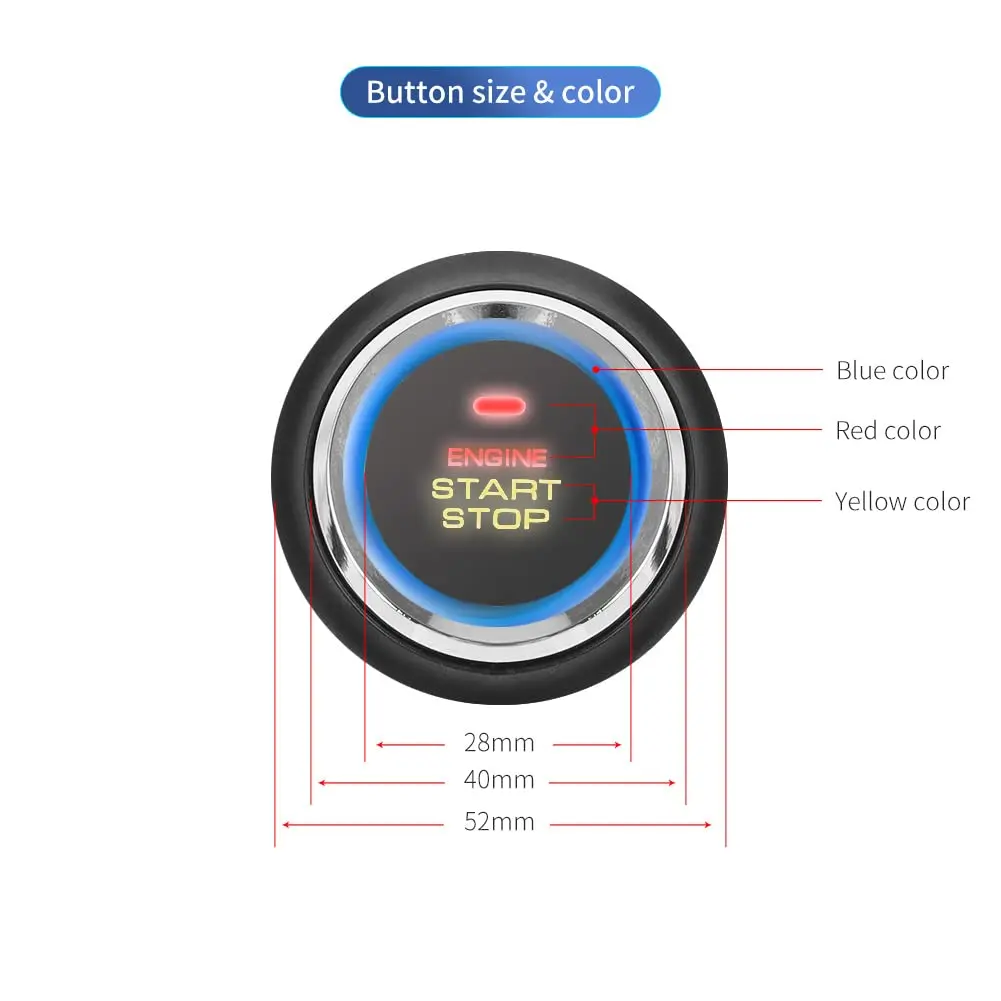 EASYGUARD EC003-1 PKE Car Alarm System with Push Button Start & Remote DC12V | Passive Keyless Entry - view 6