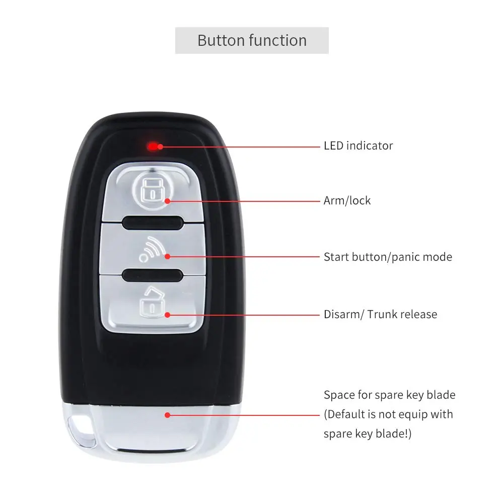 EASYGUARD EC003-1 PKE Car Alarm System with Push Button Start & Remote DC12V | Passive Keyless Entry - view 3