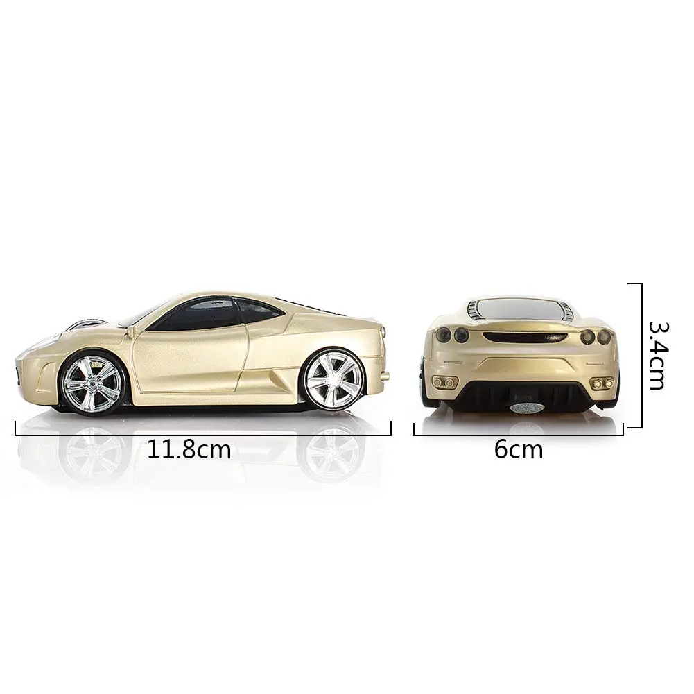MGbeauty Wireless Mouse Sport Car Shape 120x60x35mm | 1600 DPI, Plug & Play, Compatible with Windows & Mac - view 4
