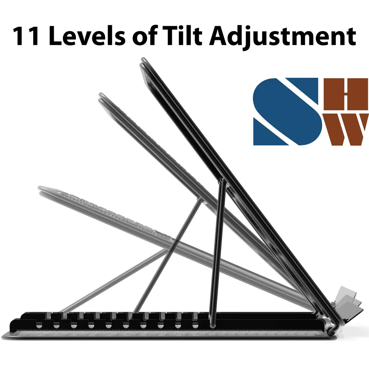 Simple Houseware Mesh Laptop Stand 34.5 cm (13.2"W x 11.1"D) | 11-Level Adjustable Ergonomic Computer Holder - view 5