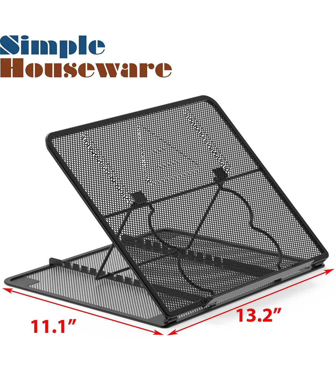 Simple Houseware Mesh Laptop Stand 34.5 cm (13.2"W x 11.1"D) | 11-Level Adjustable Ergonomic Computer Holder - view 6