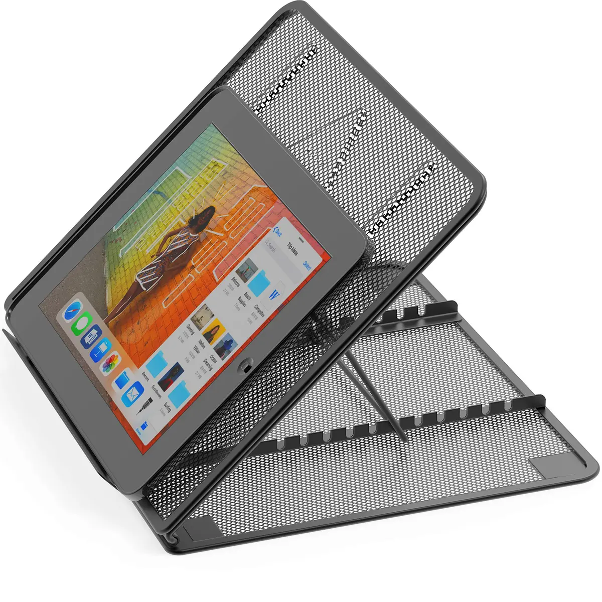 Simple Houseware Mesh Laptop Stand 34.5 cm (13.2"W x 11.1"D) | 11-Level Adjustable Ergonomic Computer Holder - view 3