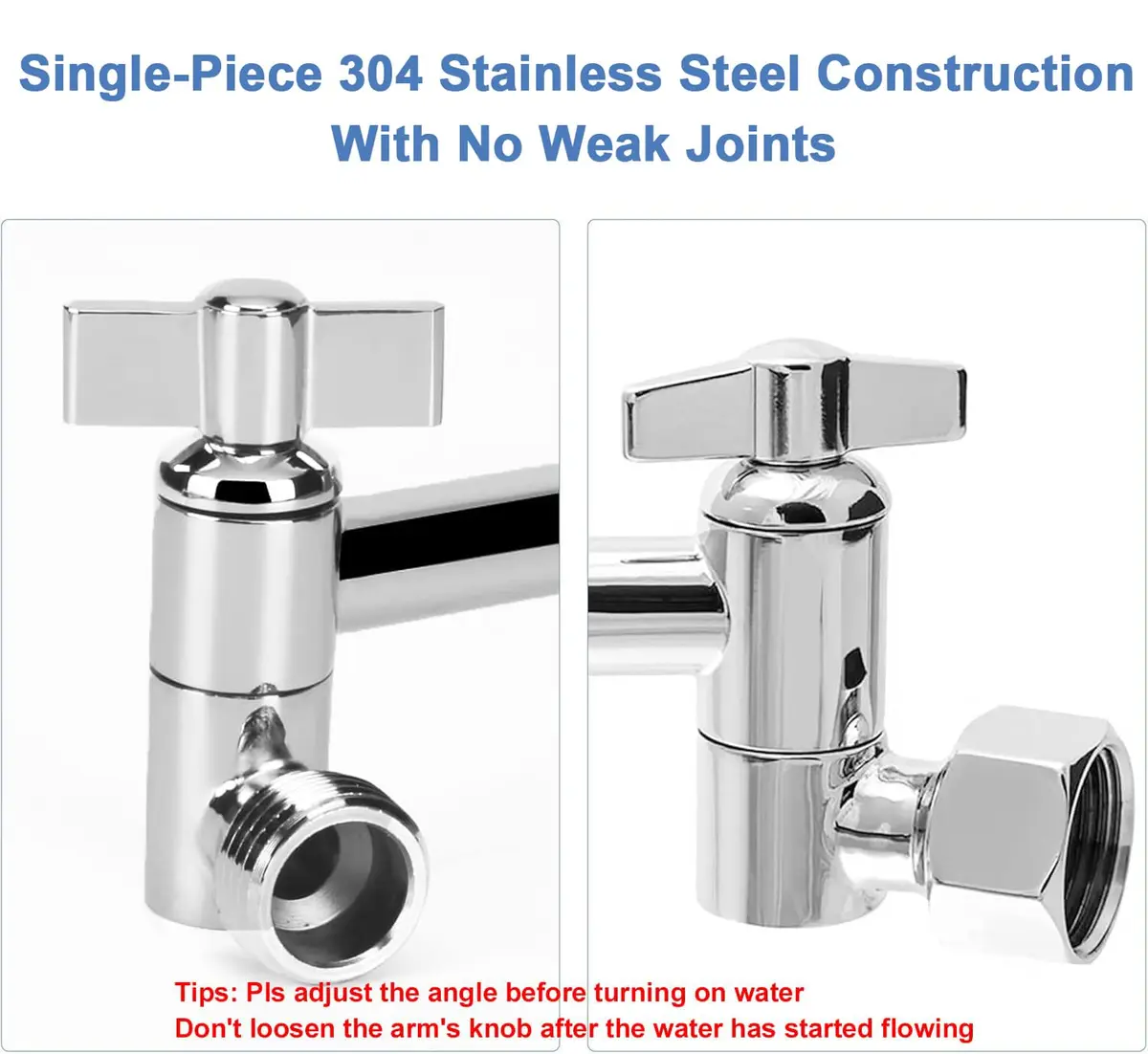 NearMoon Adjustable Shower Arm Extension 27.94 cm (11 Inch) Chrome Finish | Upgrade Shower Experience - view 2