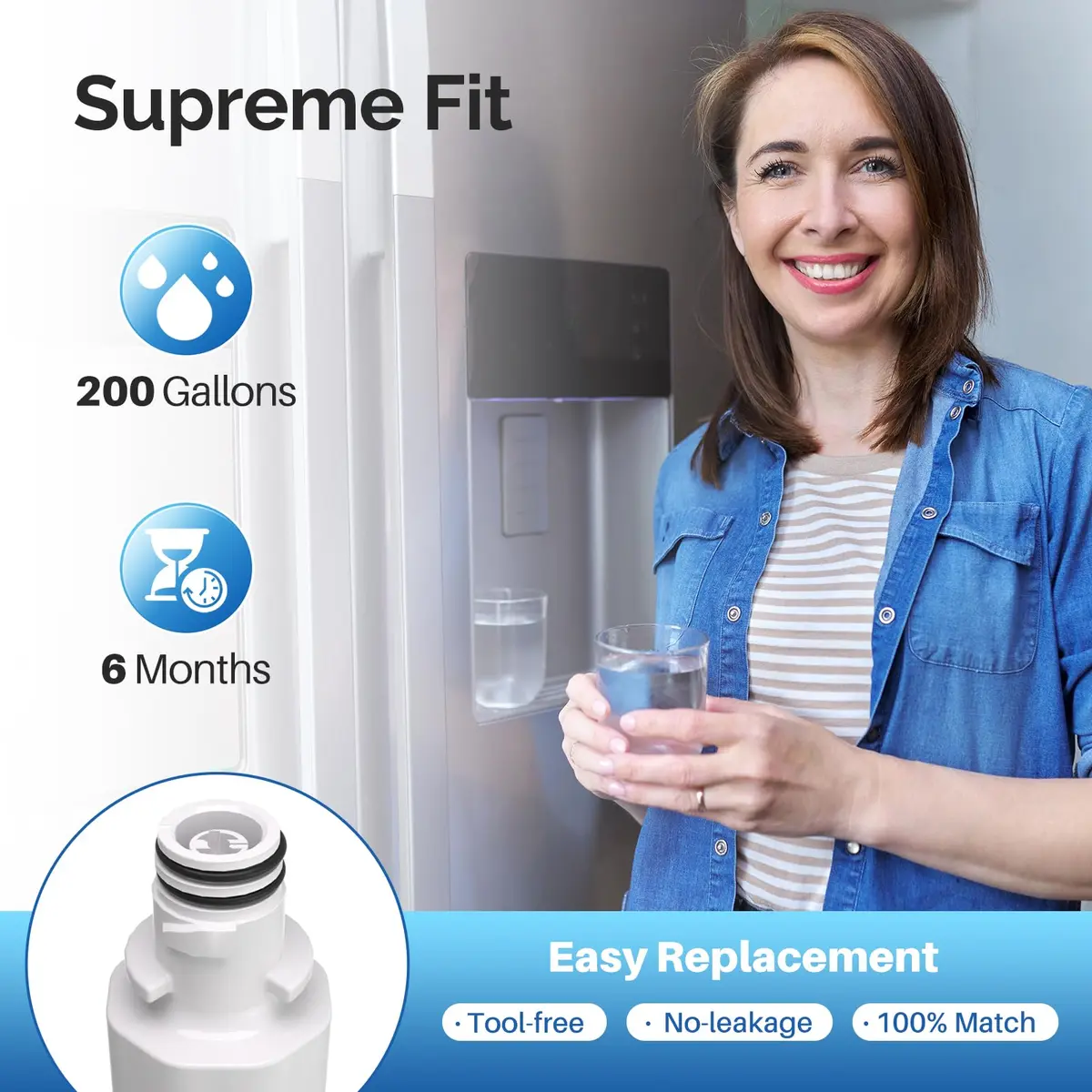 ICEPURE LT1000P Refrigerator Water Filter & LT120F Air Filter Combo | 200 Gallons (6 Months) Filtration - view 7