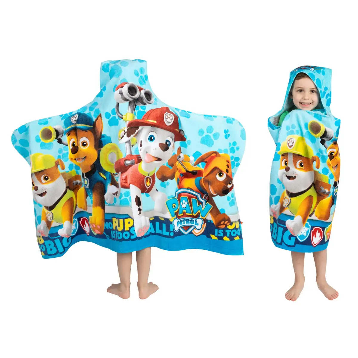 Franco Paw Patrol Hooded Towel Wrap 60cm x 127cm | Soft Cotton Terry for Bath, Pool, Beach - main product image