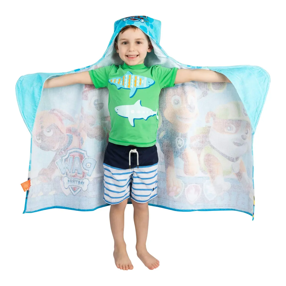 Franco Paw Patrol Hooded Towel Wrap 60cm x 127cm | Soft Cotton Terry for Bath, Pool, Beach - view 2