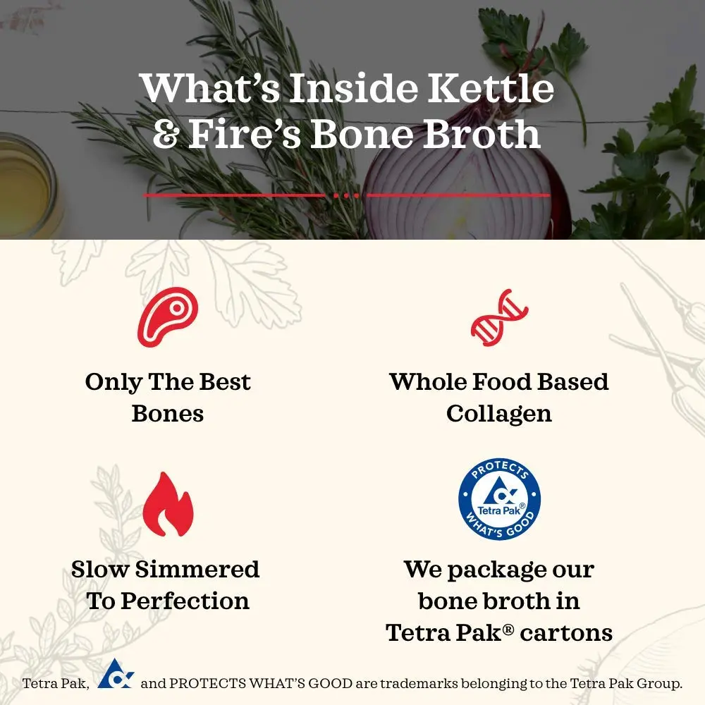 Kettle & Fire Coconut Curry & Lime Chicken Bone Broth 16.9oz (3 Pack) | High in Protein & Collagen, Keto & Paleo Approved - view 4