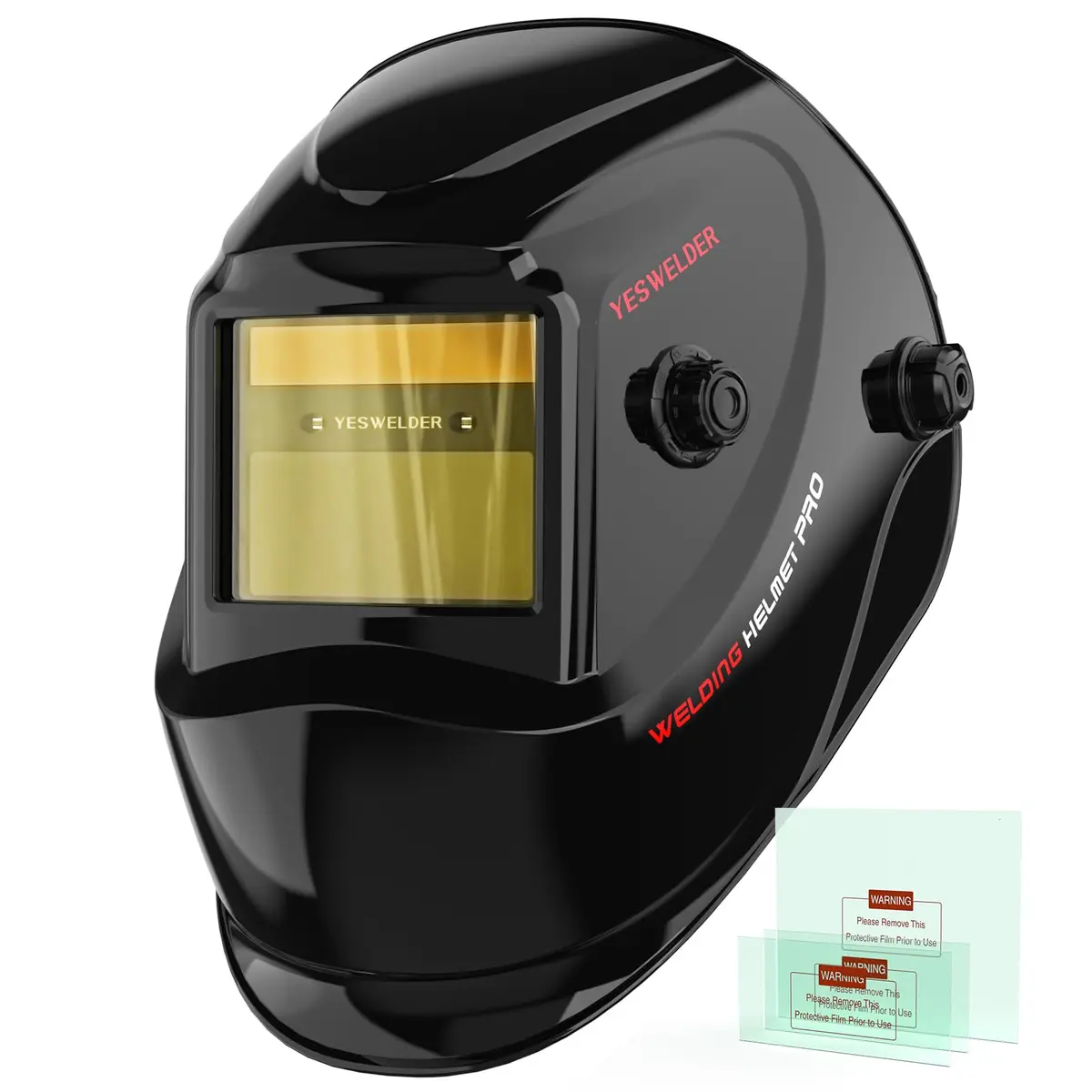 YESWELDER LYG-L600A Auto Darkening Welding Helmet True Color 1/1/1/1 Optical Clarity | 92.5mm x 42.5mm Viewing Area - main product image
