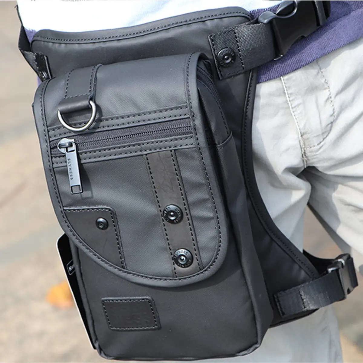 Fekesu Oxford Leg Bag for Men & Women | Waterproof Waist Pack 17.78x6.86x25.91 cm | Outdoor Travel & Cycling - view 2