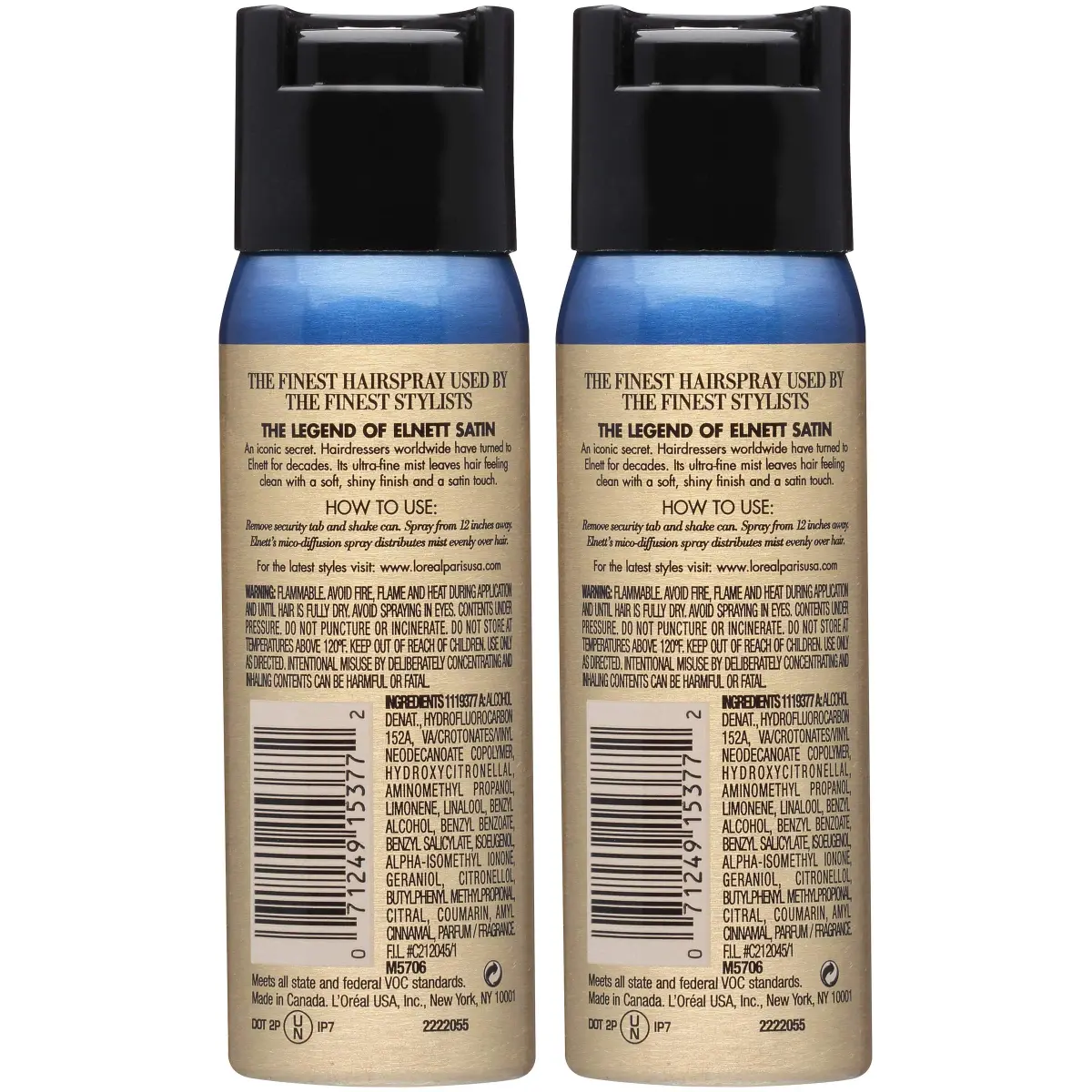 L'Oreal Paris Elnett Extra Strong Hold Hairspray, Unscented, 2.2 oz (Pack of 2) | Humidity Resistant, Brushable Hold - view 2