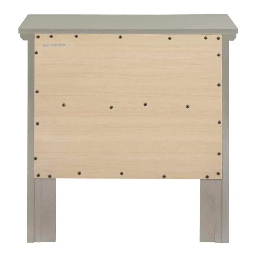Glory Furniture Primo 2 Drawer Nightstand in Silver Champagne | Fully Assembled Bedroom Table with Dovetailed Drawers (24" H x 24" W x 16" D) - view 5