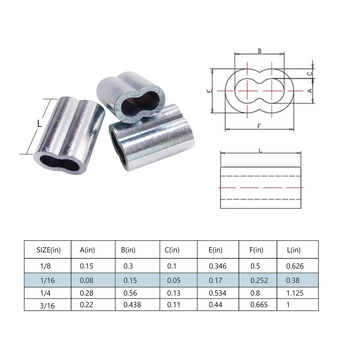 HIGOOD 1/16 Cable Ferrule 200PCS | Aluminum Crimp Loop Sleeve for Wire Rope, Strong & Easy to Install - view 3
