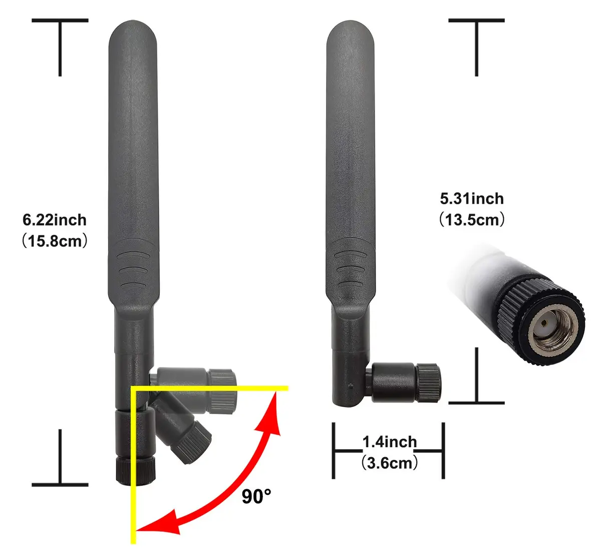 Tenmory WiFi Antenna Dual-Band 8dBi RP-SMA Male MHF4 Cable Kit for M.2 NGFF Card (2 Pcs) - view 2