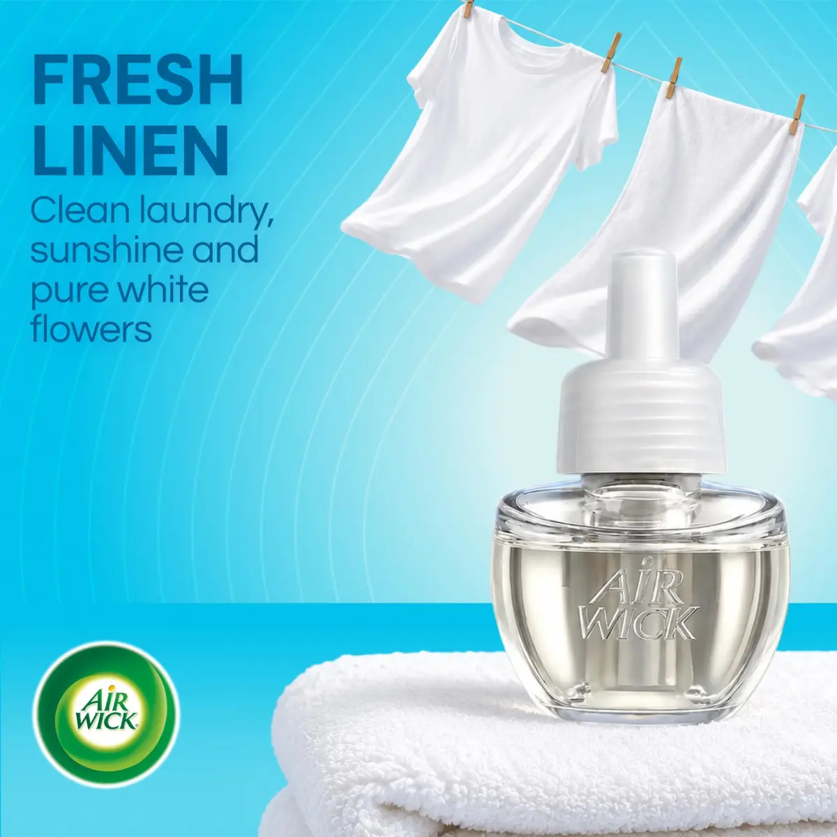 Air Wick Plug In Refills Fresh Linen Scented Oil 10 Count | Infused with Essential Oils for Continuous Fragrance - view 2