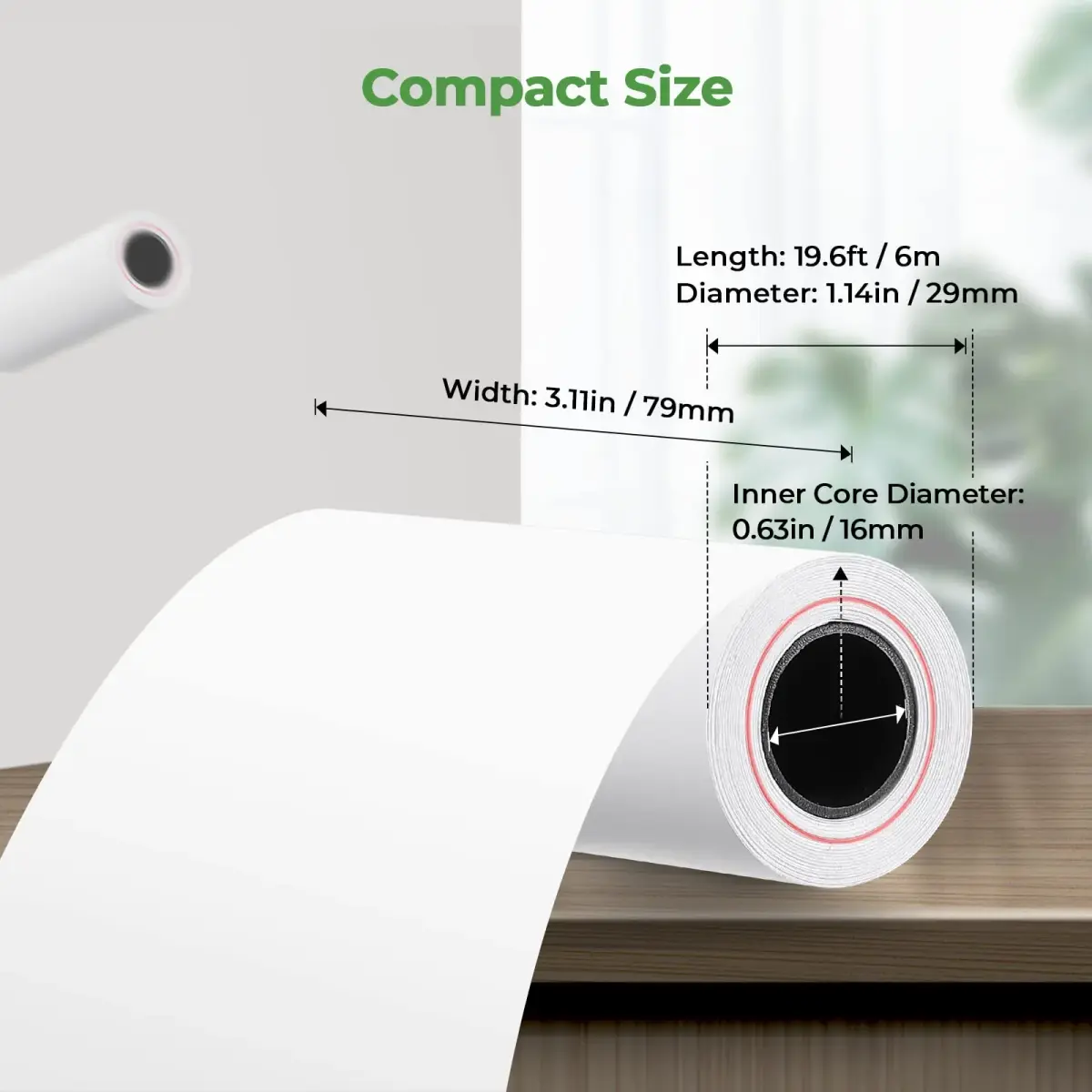 MUNBYN Thermal Receipt Paper 80mm x 50mm (3 1/8" x 19.6ft) - 50 Rolls | BPA-Free, Smooth Print - view 2