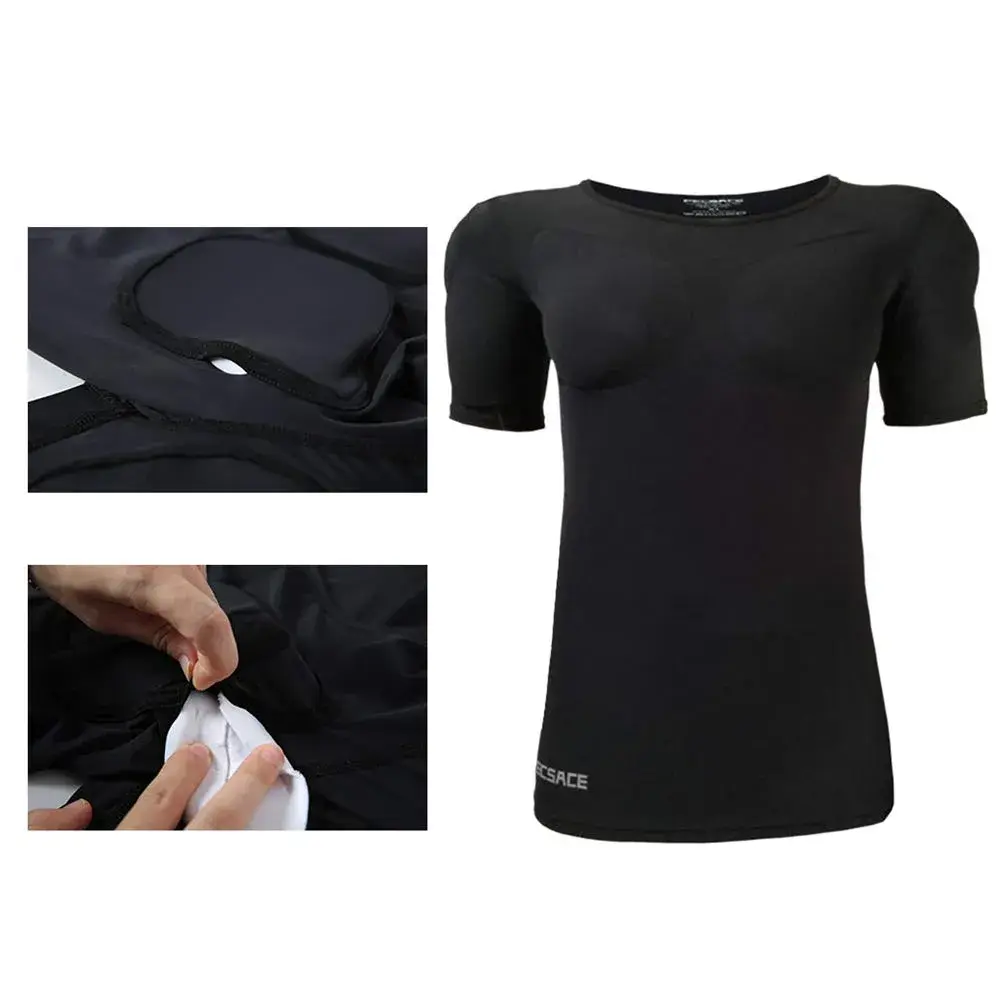 Ypnrd Fake Muscle Suit Shirt Men's Black Medium | Invisible Simulation with Detachable Pad - view 2