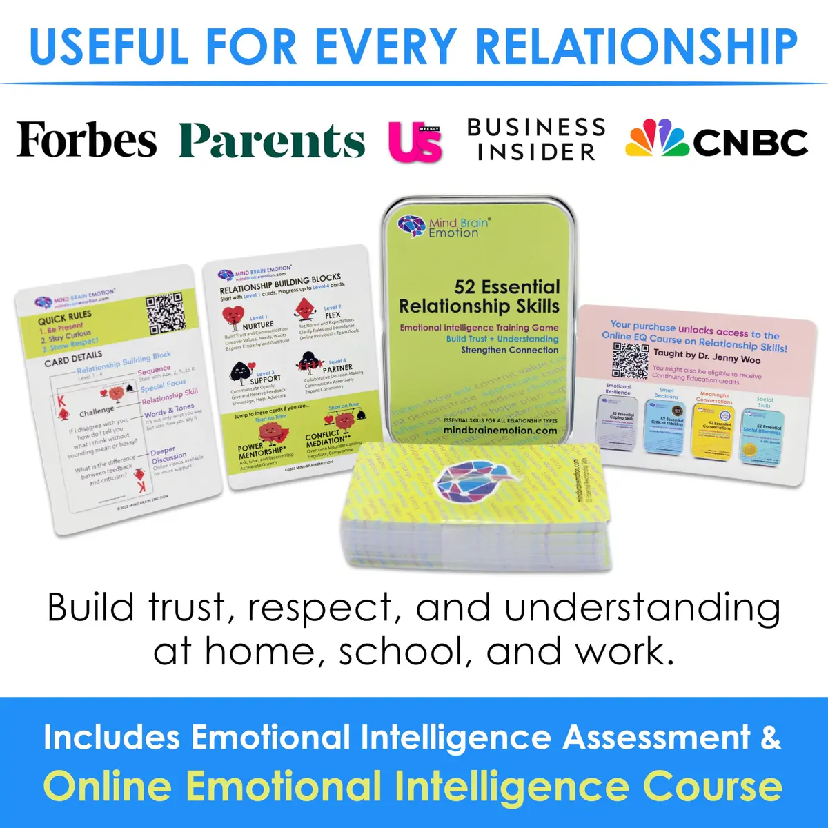 Mind Brain Emotion 52 Essential Emotional Intelligence Training Card Game | 3"x4" Tin Case - view 2