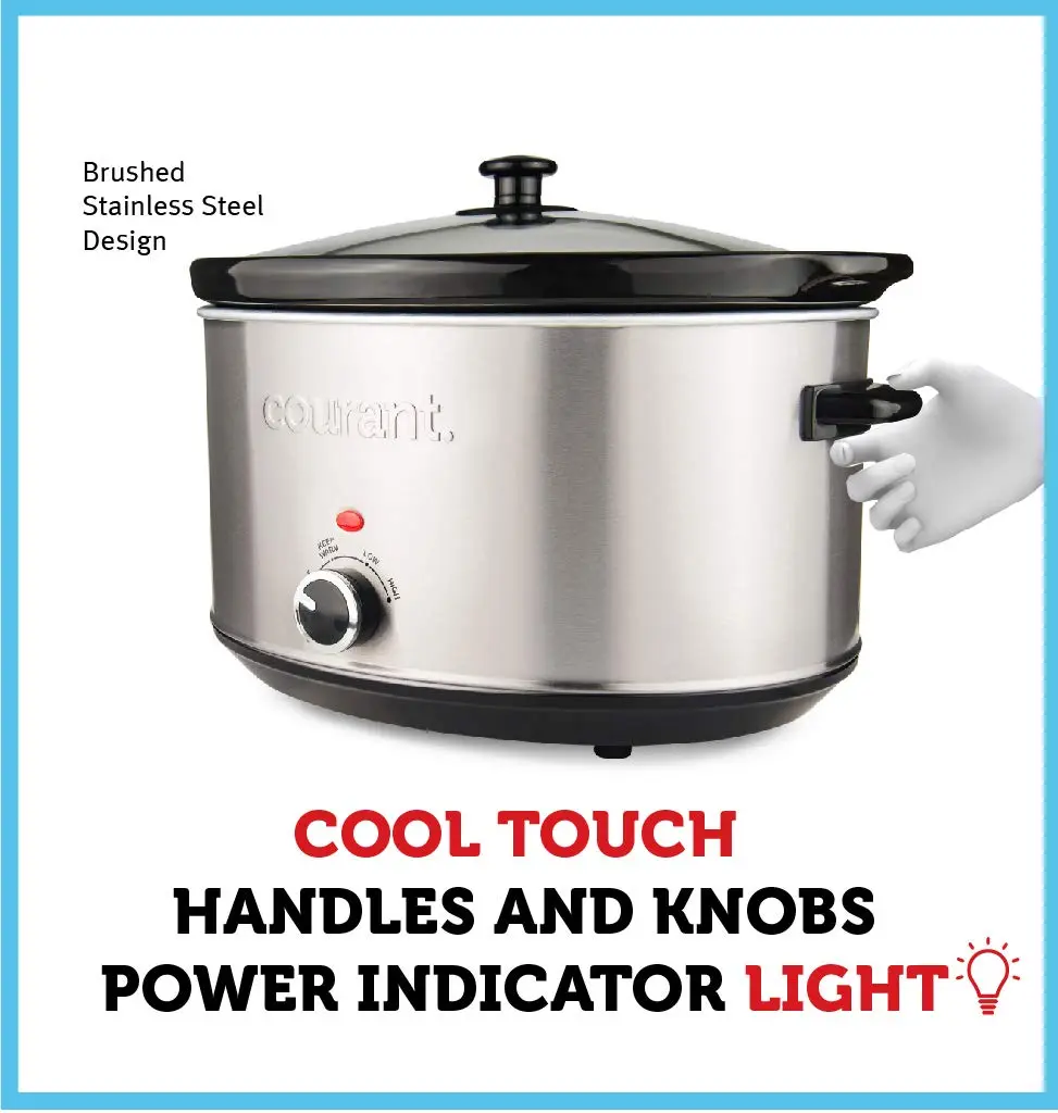 Courant Slow Cooker Crock 8.5 Quart | Dishwasher Safe, Stainless Steel - view 3