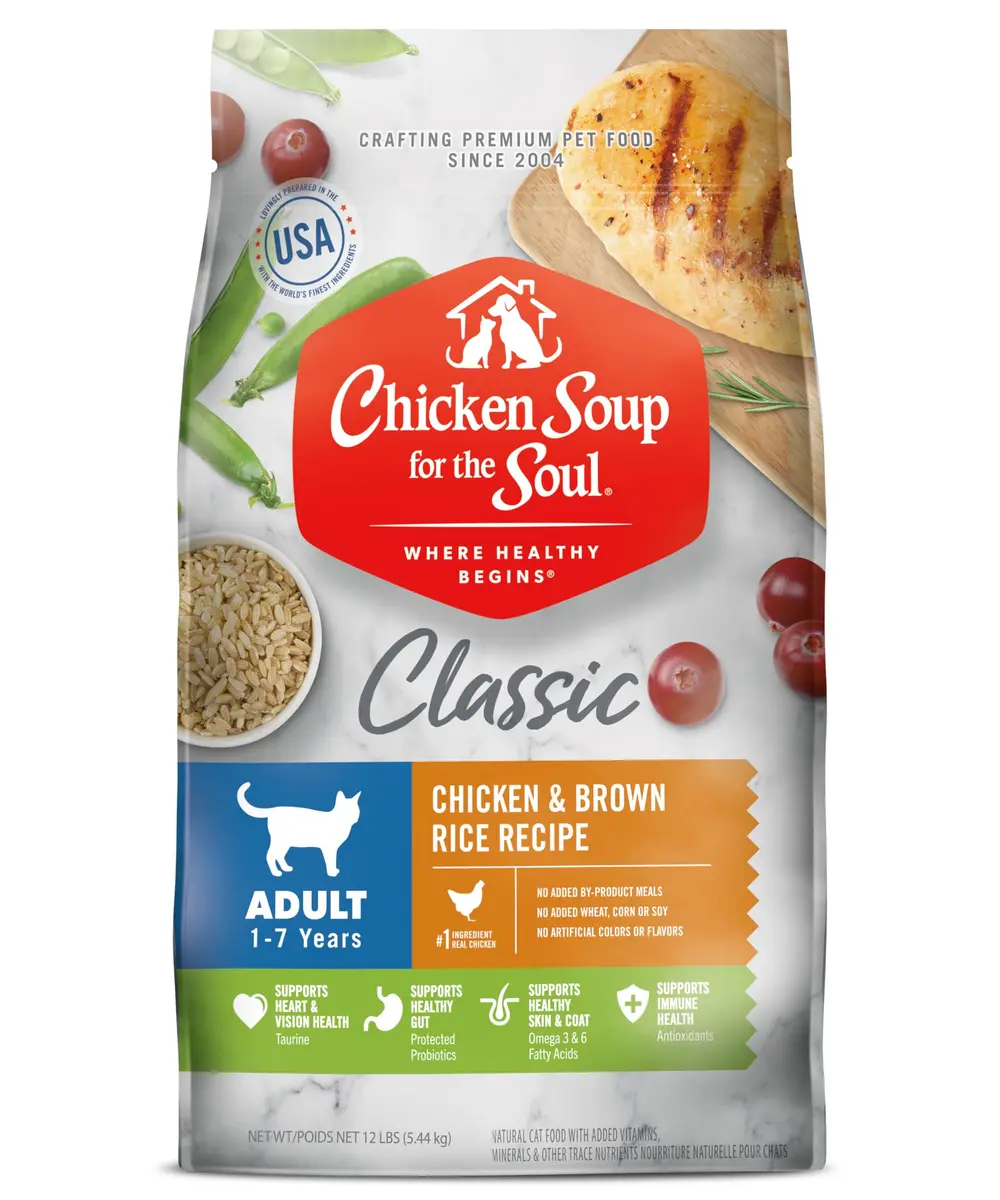 Chicken Soup for the Soul All Natural Premium Adult Dry Cat Food 12lb | Supports Heart, Gut & Immune Health - main product image