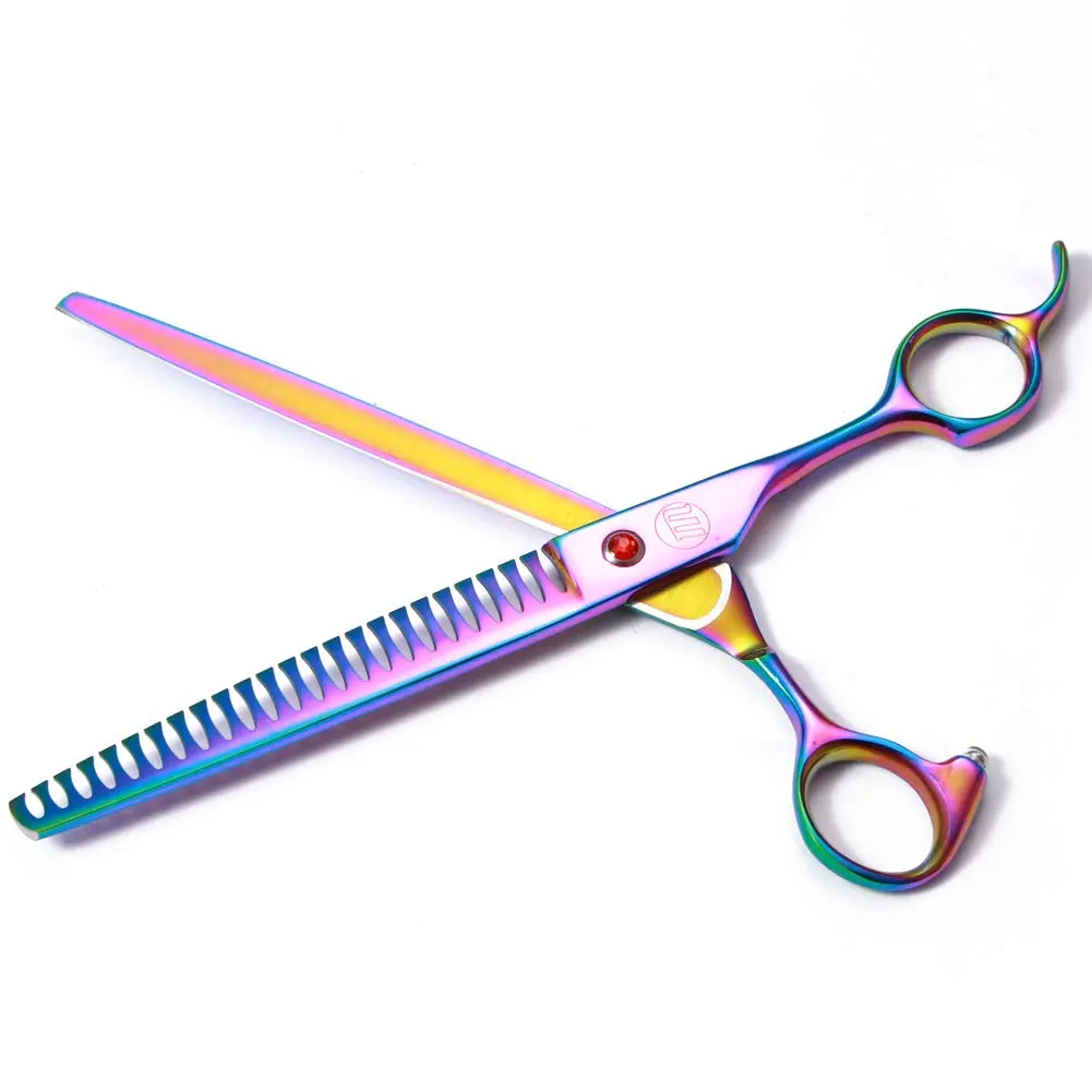 Moontay 8" Professional Dog Grooming Scissors Set of 5 with Pet Comb & Bag | Sharp, Ergonomic & Hand Forged - view 7
