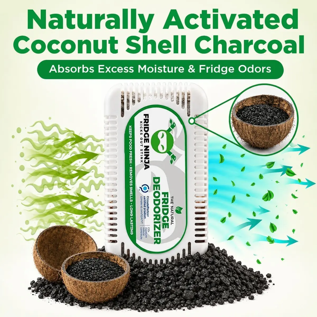 Ellis Harper Fridge Deodorizer 2 Pack | Activated Charcoal Odor Absorber for Refrigerator & Freezer - view 3