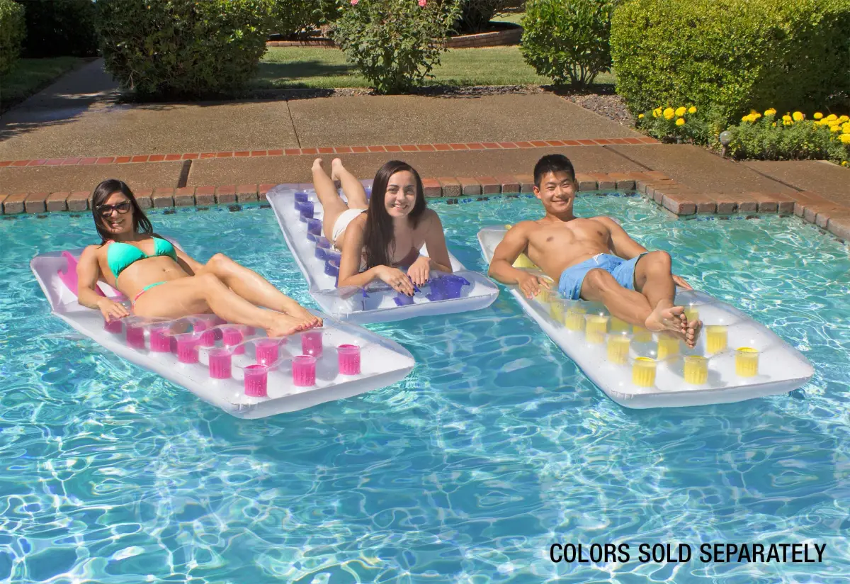 Poolmaster Classic French Pocket Inflatable Swimming Pool Mattress Float 200 lb Capacity | Water-Trapping Pockets for Cooling - view 6