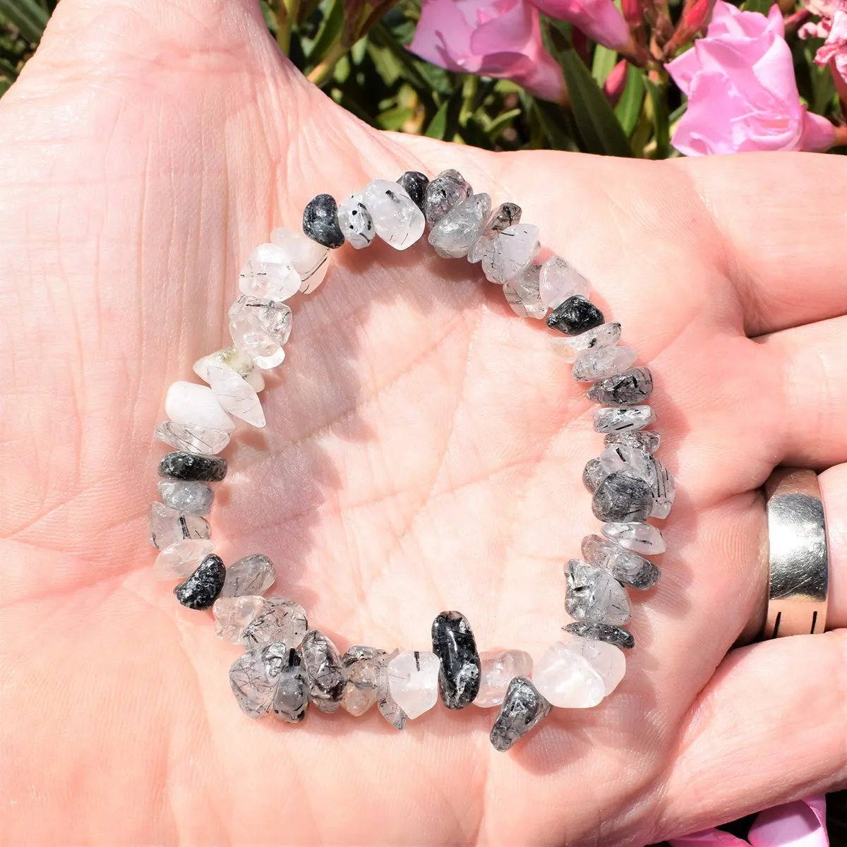 Zenergy Gems CHARGED Premium 7" Black Tourmalinated Rutile Quartz Crystal Bead Bracelet | Handcrafted Spiritual Protection (70-120 chars) - view 5
