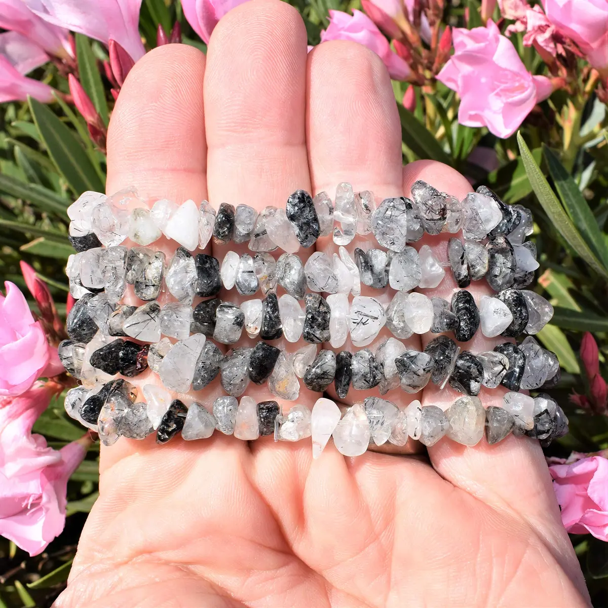 Zenergy Gems CHARGED Premium 7" Black Tourmalinated Rutile Quartz Crystal Bead Bracelet | Handcrafted Spiritual Protection (70-120 chars) - view 3