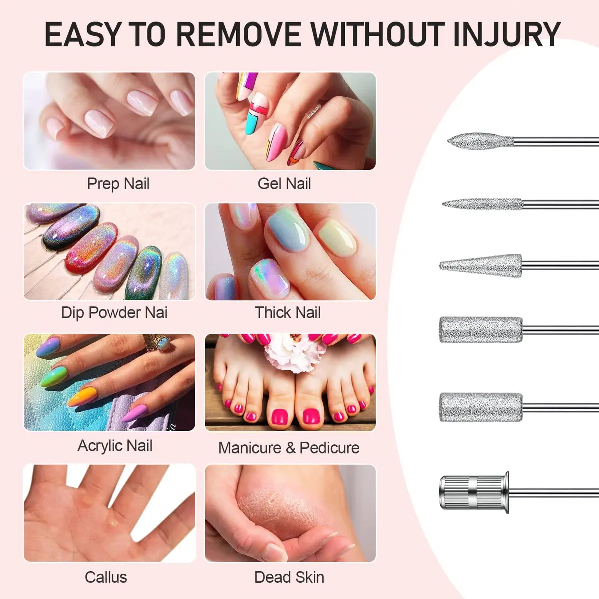 OVX Portable Electric Nail Drill File Machine with Acrylic Nail Kit Set | 116 Piece Pink Nail Care Tool - view 8