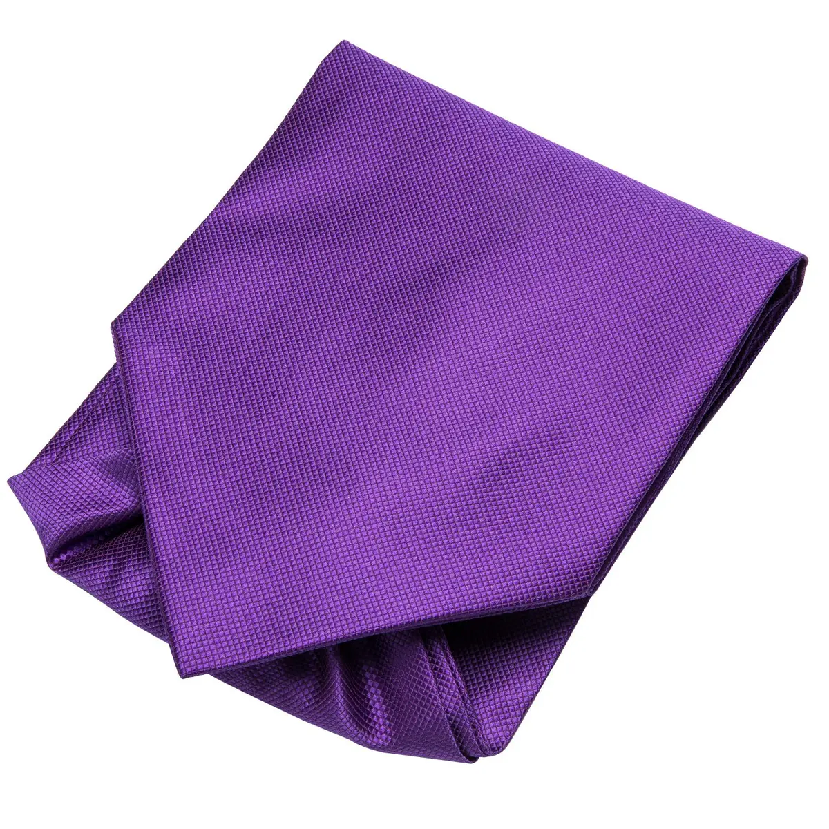 Dubulle Paisley Floral Ascot Set for Men with Pocket Square & Cufflinks, Solid Purple | Self-Tie Cravat - view 5