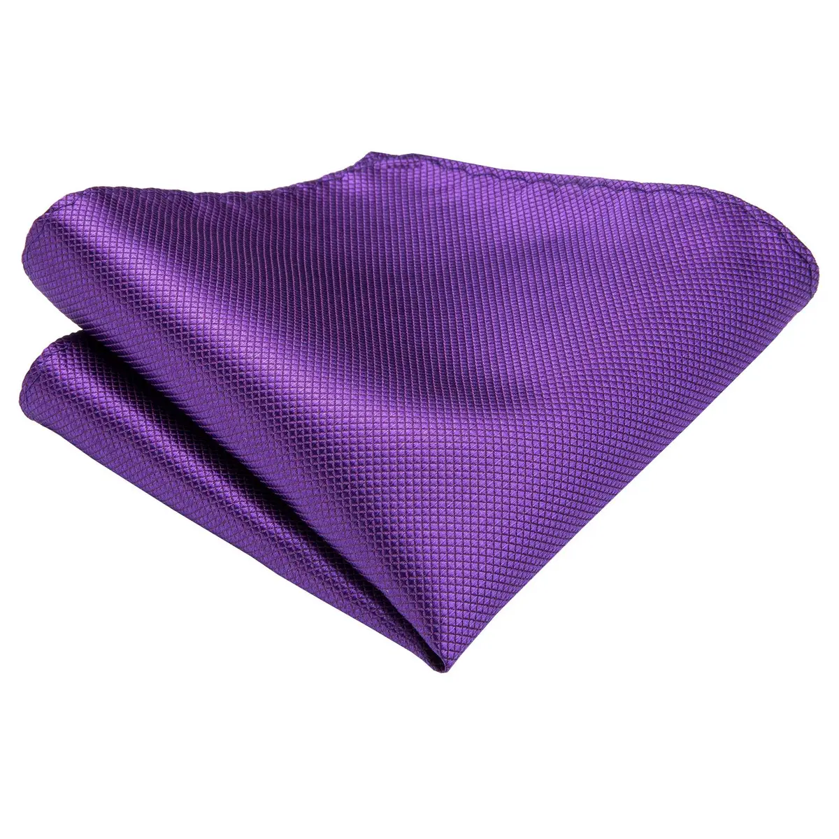 Dubulle Paisley Floral Ascot Set for Men with Pocket Square & Cufflinks, Solid Purple | Self-Tie Cravat - view 7