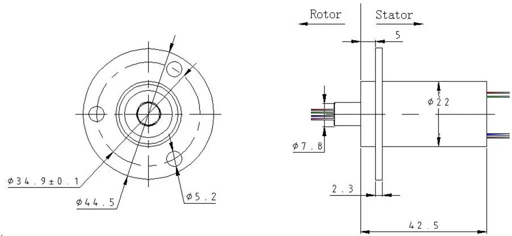 Taidacent Rotary Slip Ring 4 Wires 15A Gold Contact | Long-Lasting Electrical Collector - view 3