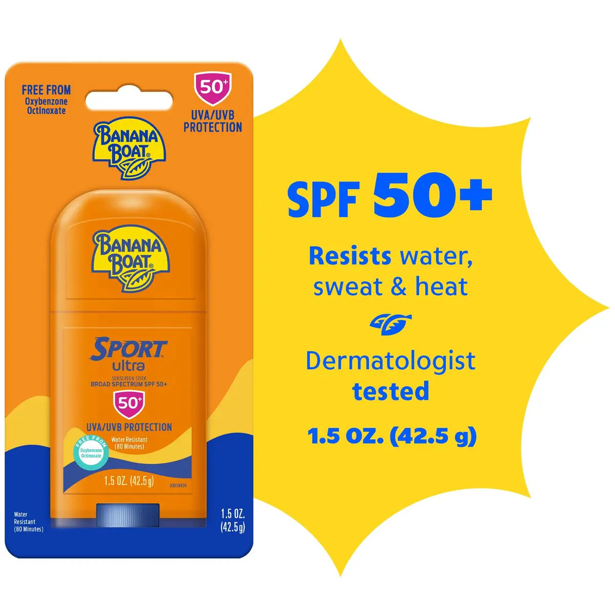 Banana Boat Sport Ultra SPF 50 Sunscreen Stick 40g (1.5 oz) | Sweat & Water Resistant 80 Min - view 2
