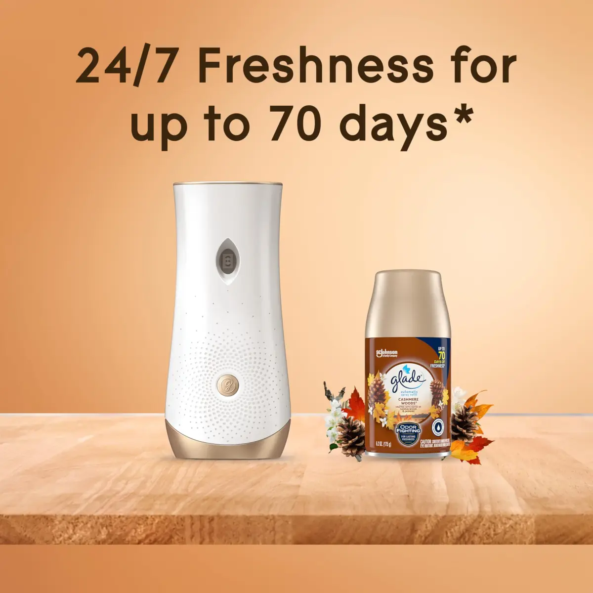 Glade Automatic Spray Refill Cashmere Woods 6.2 Oz (184ml) 3 Count | Timed Fragrance Release - view 6