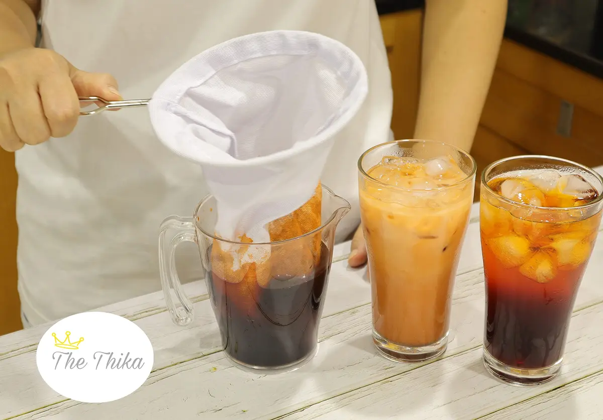 The Thika Large Reusable Thai Tea Filter 26.7 cm (10.5") | Authentic Thai Style Cloth Strainer with Metal Handle - view 3