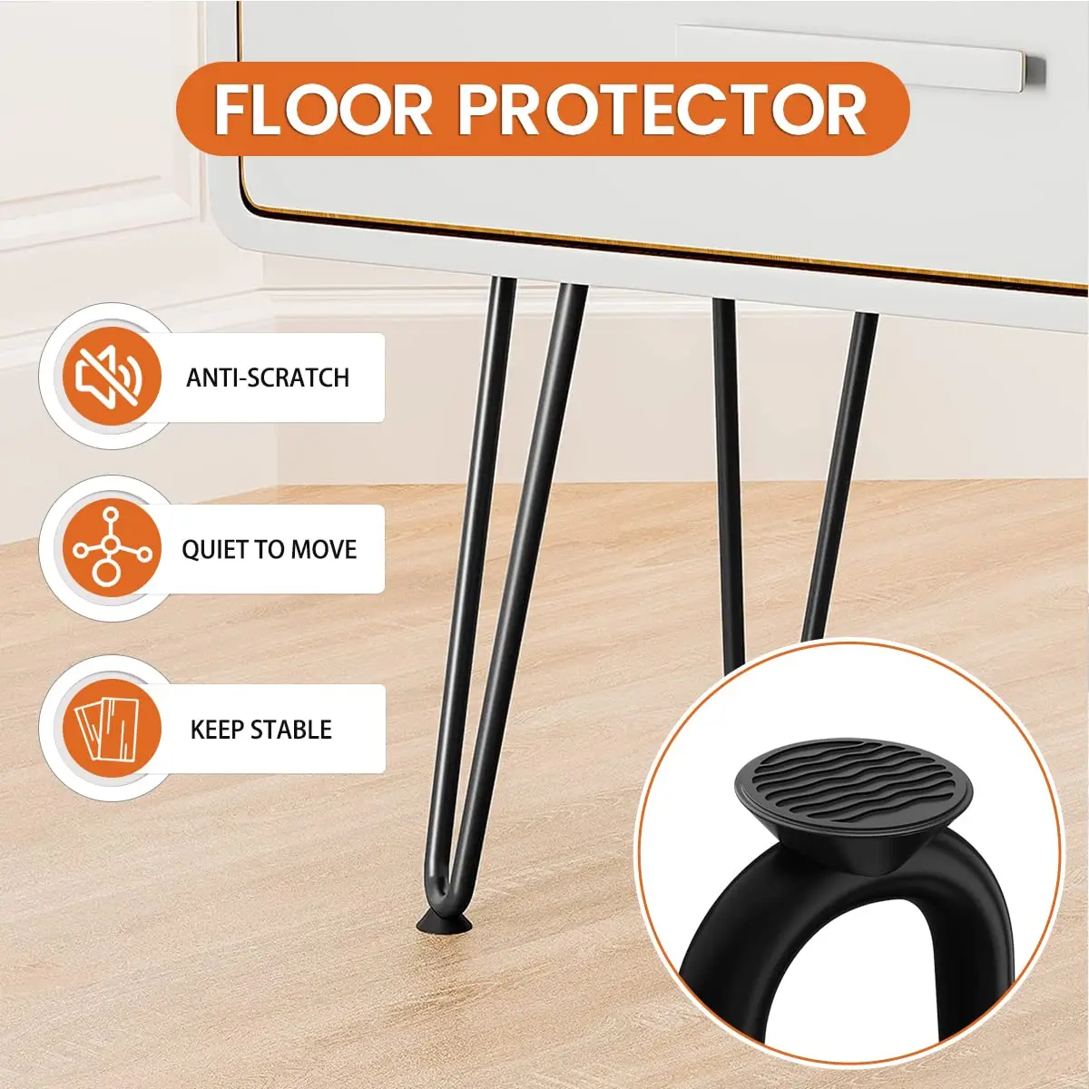 Genius Iron Furniture Legs 6 inch | Mid-Century Modern Steel DIY Home Decor - view 4