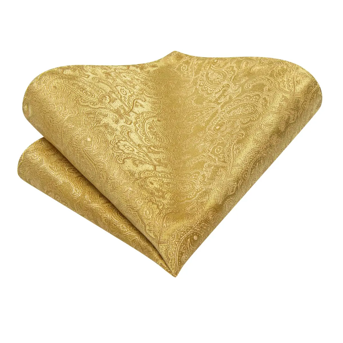 Dubulle Gold Paisley Floral Ascot Set for Men | Silk Blend Cravat, Pocket Square & Cufflinks - view 7
