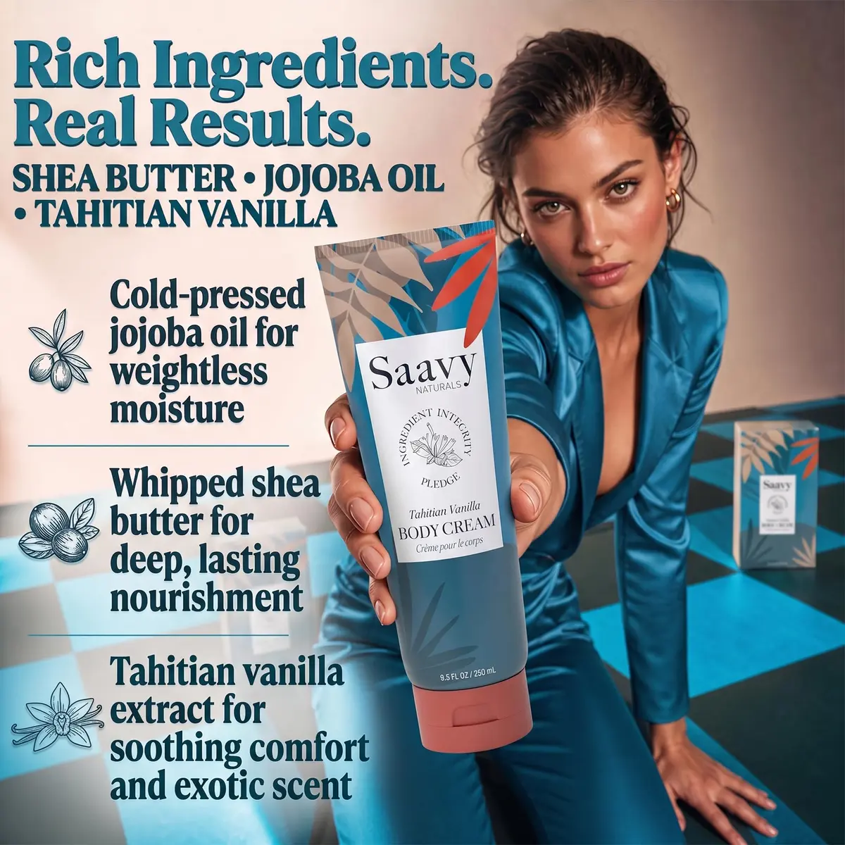 Saavy Naturals Moisturizing Body Wash for Sensitive Skin – Plant-Based & Pure with Coconut Oil, Shea Butter & Aloe Vera – Paraben-Free, Cruelty-Free – Tahitian Vanilla – 8.5 fl oz - view 4