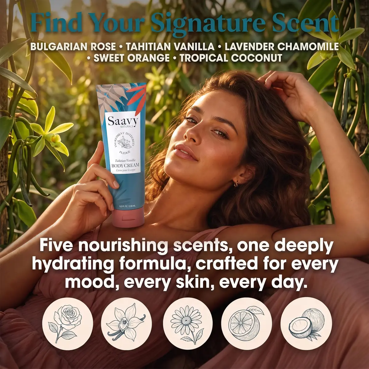 Saavy Naturals Moisturizing Body Wash for Sensitive Skin – Plant-Based & Pure with Coconut Oil, Shea Butter & Aloe Vera – Paraben-Free, Cruelty-Free – Tahitian Vanilla – 8.5 fl oz - view 6