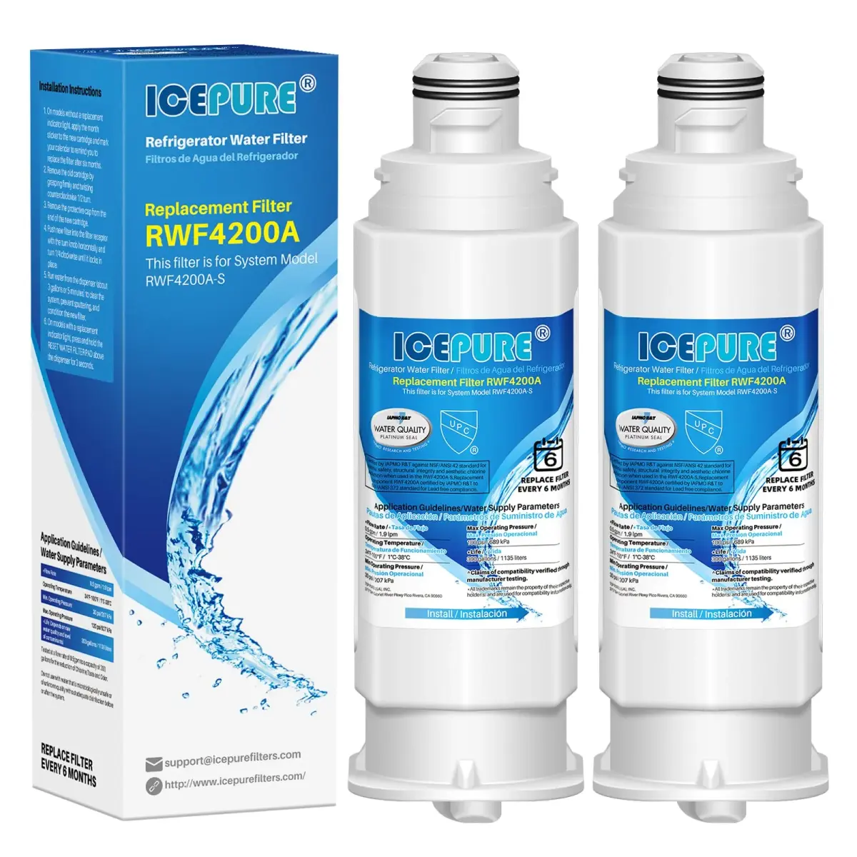 ICEPURE Water Filter Replacement for Samsung DA97-17376B HAF-QIN/EXP 2 Pack | NSF/ANSI Certified for Safe Drinking Water - main product image
