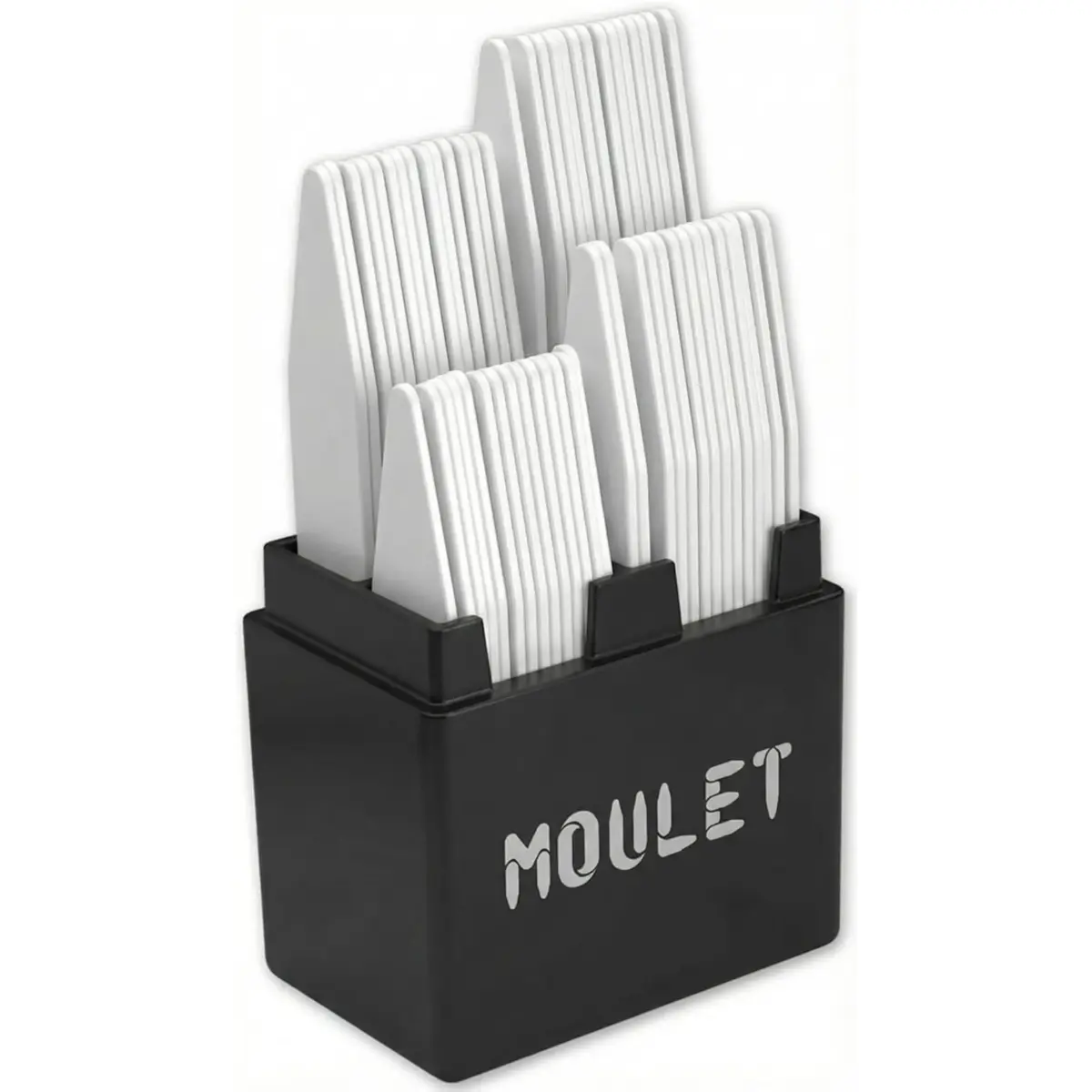 Moulet Plastic Collar Stays for Men's Dress Shirts – 56 Count, 4 Sizes | Keep Collars Sharp All Day - main product image
