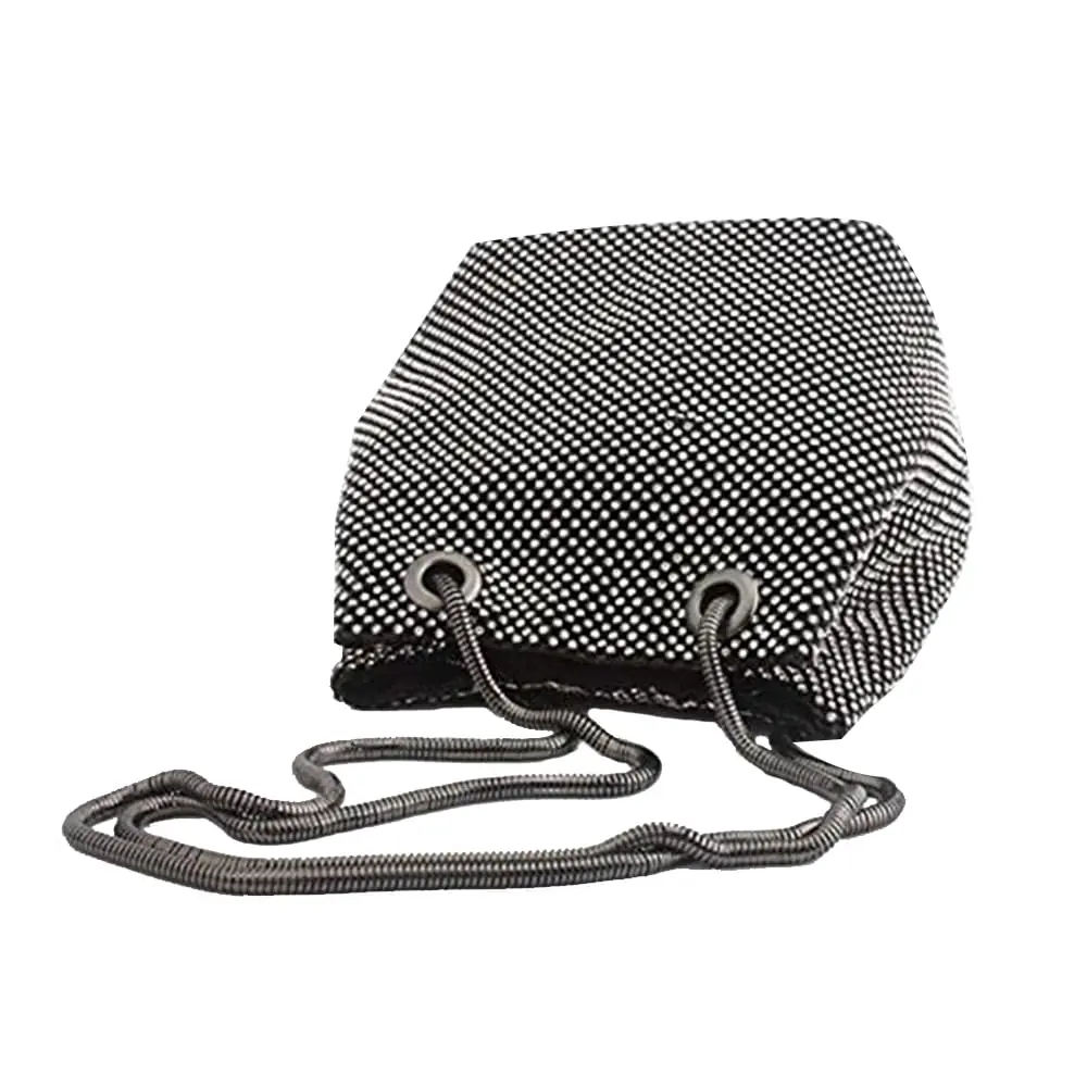 JIAN YA NA Full Rhinestones Bucket Bag for Women 15x11x16cm | Evening Bag with Long Chain for Wedding Party - view 6