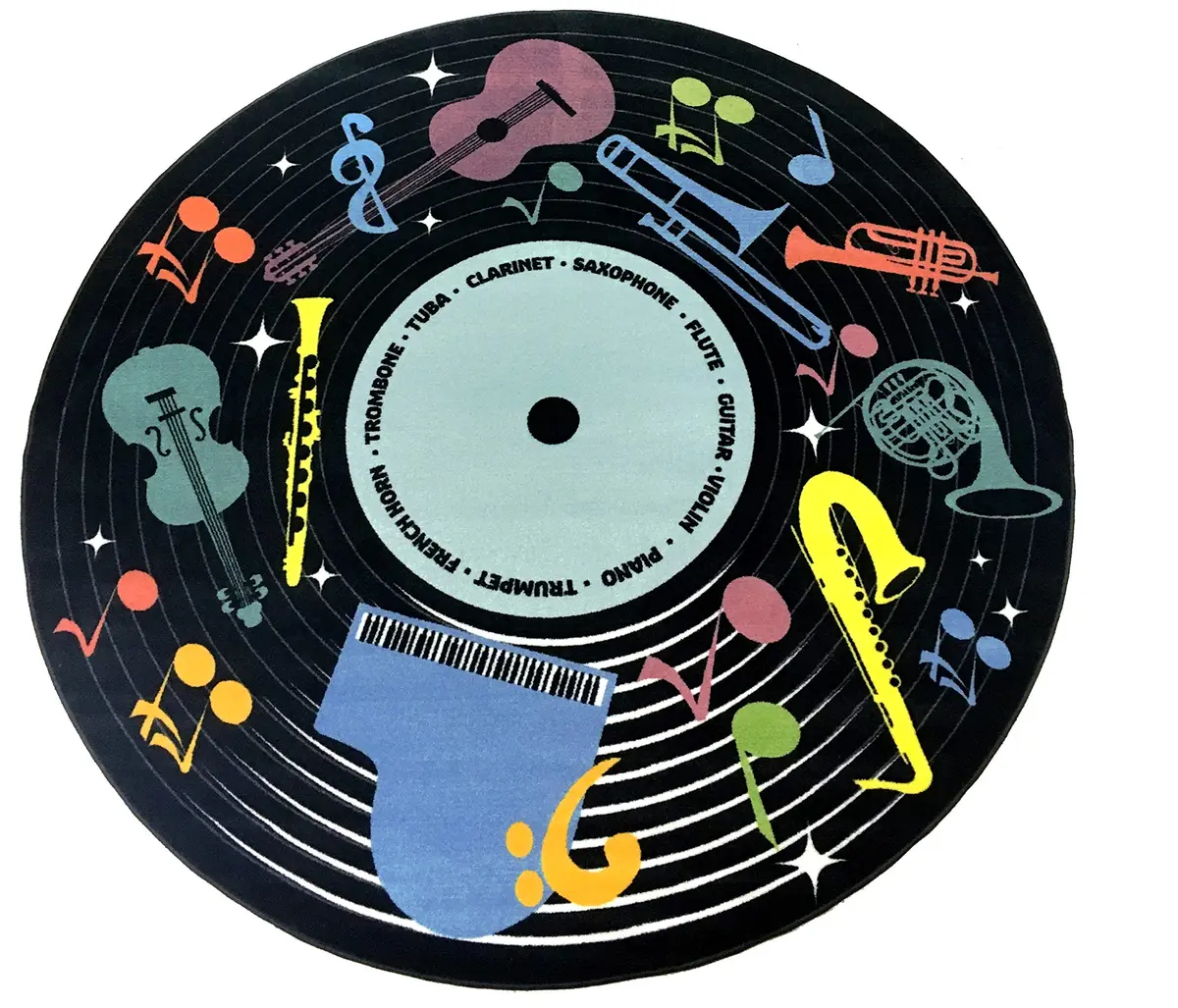 KIDCARPET.COM Musical Instruments Circle Time Rug | Round Classroom Carpet for Preschool Group Activity Reading, 6' (1.83m) Diameter - main product image