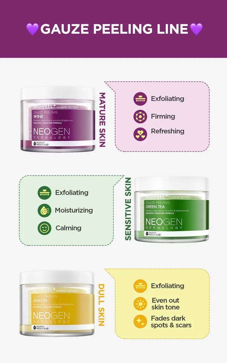 DERMALOGY by NEOGENLAB Bio-Peel Gauze Peeling Pads (Wine, 8 pcs) | Gentle exfoliation with antioxidants for healthy skin - view 6