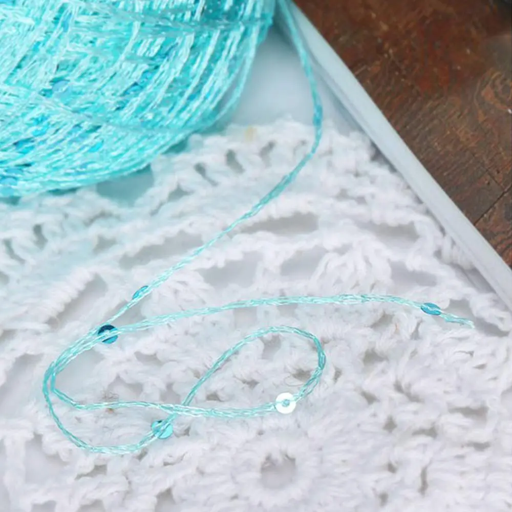 CLISIL White Sliver Sequin & Sparkle Art Yarn 100g (3.5 oz) | Glitter Yarn for Crochet & Knitting - view 2